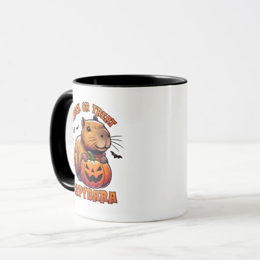 Trick oder Treat Capybara Halloween Tasse (Vorderseite Links)