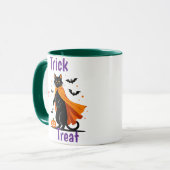 Trick oder Treat Cat Halloween Design-Tasse Tasse (Vorderseite Links)