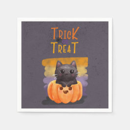 Trick oder Treat Cat Papier Napkins Serviette