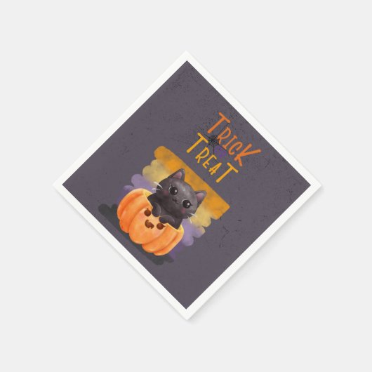 Trick oder Treat Cat Papier Napkins Serviette (Ecke)