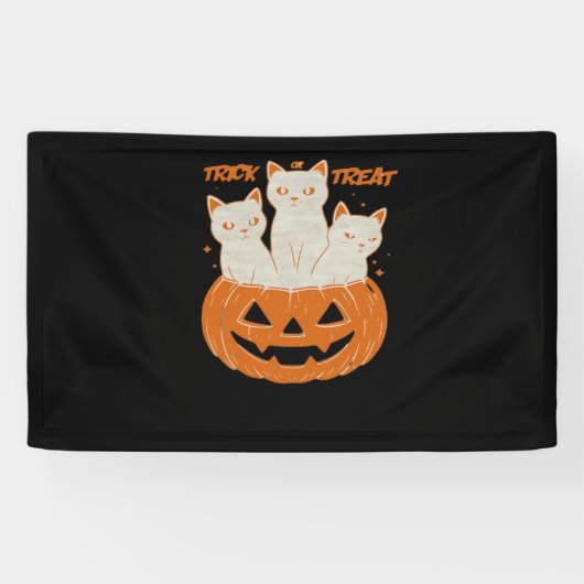 Trick oder Treat Cats Klassischer T - Shirt Banner (Horizontal)