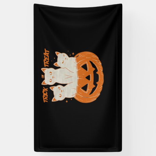 Trick oder Treat Cats Klassischer T - Shirt Banner (Vertikal)