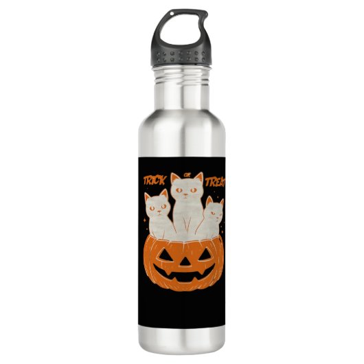 Trick oder Treat Cats Klassischer T - Shirt Edelstahlflasche (Vorderseite)
