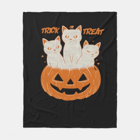 Trick oder Treat Cats Klassischer T - Shirt Fleecedecke (Vorderseite)