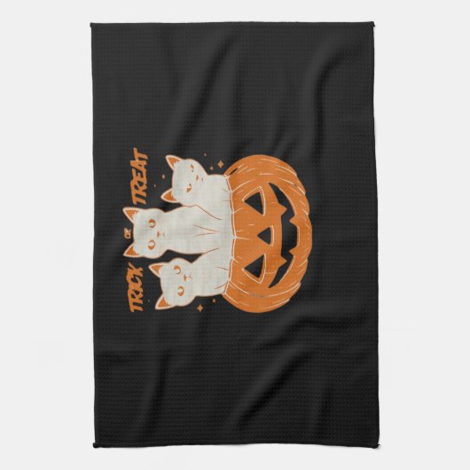 Trick oder Treat Cats Klassischer T - Shirt Geschirrtuch (Vertikal)