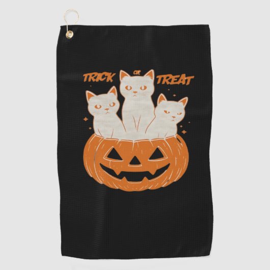 Trick oder Treat Cats Klassischer T - Shirt Golfhandtuch (Vorderseite)