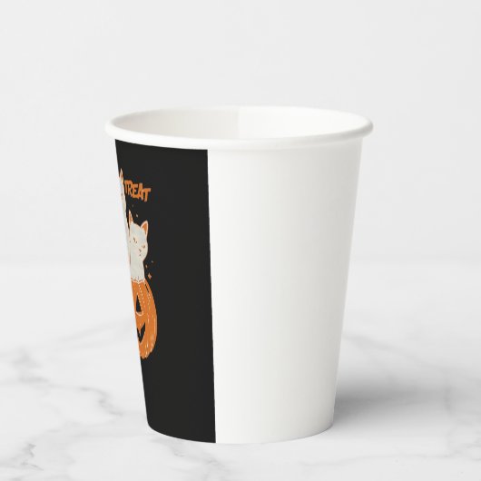 Trick oder Treat Cats Klassischer T - Shirt Pappbecher (Links)