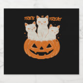 Trick oder Treat Cats Klassischer T - Shirt Schaumweinetikett (Einzelnes Label)