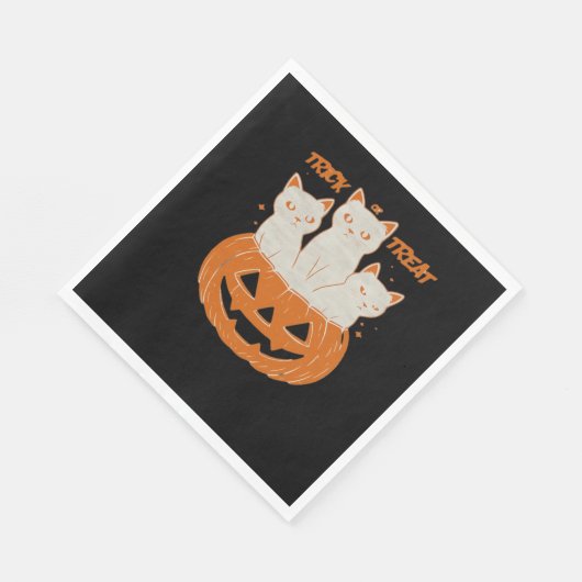 Trick oder Treat Cats Klassischer T - Shirt Serviette (Ecke)