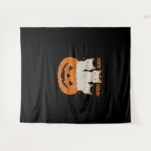 Trick oder Treat Cats Klassischer T - Shirt Wandteppich (Vorderseite (Horizontal))