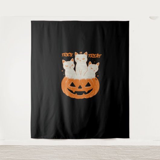 Trick oder Treat Cats Klassischer T - Shirt Wandteppich (Vorderseite)