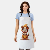 Trick oder Treat Dog - Niedliches Halloween Puppy- Schürze (Getragen)