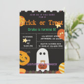 Trick oder Treat, Einladung zu Halloween (Stehend Vorderseite)