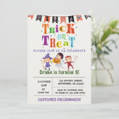 Trick oder Treat, Einladung zu Halloween (Stehend Vorderseite)