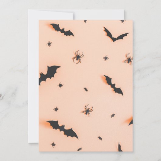 Trick oder Treat, Einladung zu Halloween-Fledermäu (Rückseite)