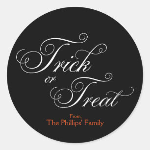 TRICK ODER TREAT Eleganter Black Halloween Sticker