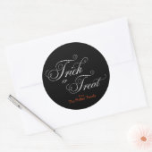 TRICK ODER TREAT Eleganter Black Halloween Sticker (Umschlag)