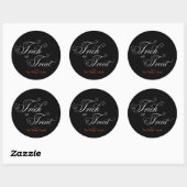 TRICK ODER TREAT Eleganter Black Halloween Sticker (Blatt)