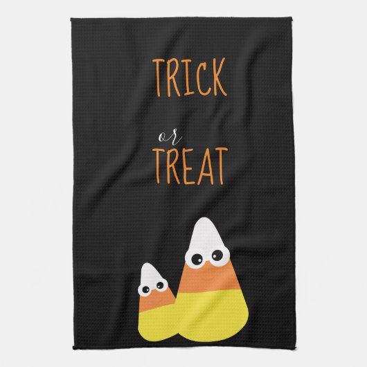 Trick oder Treat Fall oder Halloween Dekoration Geschirrtuch (Vertikal)