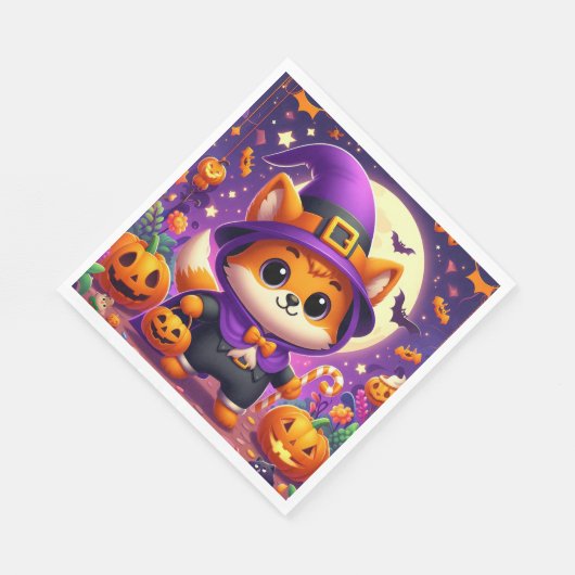 Trick oder Treat Fox Serviette (Ecke)