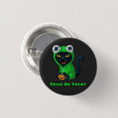 Trick oder Treat Frosch katzenhaltiges Kostüm Button (Vorne & Hinten)
