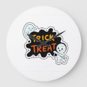 Trick oder Treat Fun Große Wanduhr (Vorderseite)