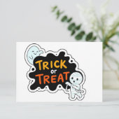 Trick oder Treat Fun RSVP Karte (Stehend Vorderseite)