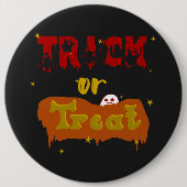 Trick oder Treat Funny Boo Halloween Button (Vorderseite)