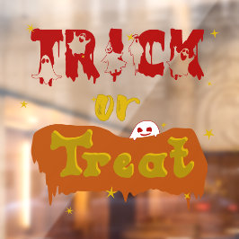 Trick oder Treat Funny Boo Halloween Fensteraufkleber