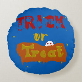 Trick oder Treat Funny Boo Halloween Rundes Kissen