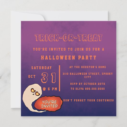 Trick oder Treat | Funny Halloween Einladung (Vorderseite)