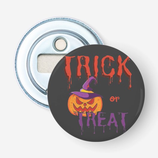 Trick oder Treat Funny Halloween Pumpkin Flaschenöffner (Vorderseite)
