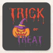 Trick oder Treat Funny Halloween Pumpkin Rechteckiger Pappuntersetzer (Vorderseite)