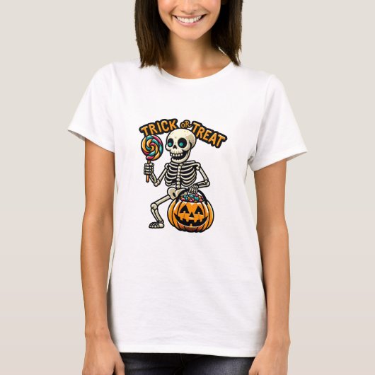 Trick oder Treat Funny T-Shirt (Vorderseite)