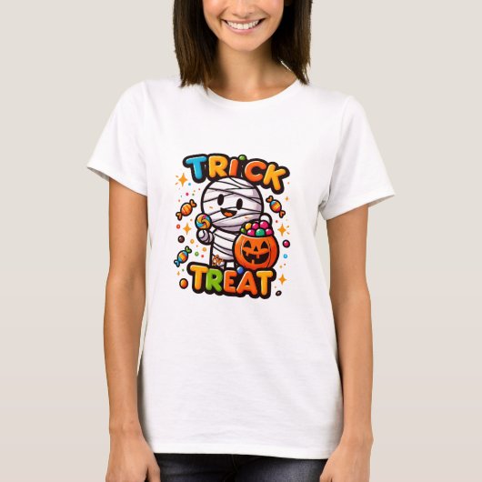 Trick oder Treat Funny T-Shirt (Vorderseite)