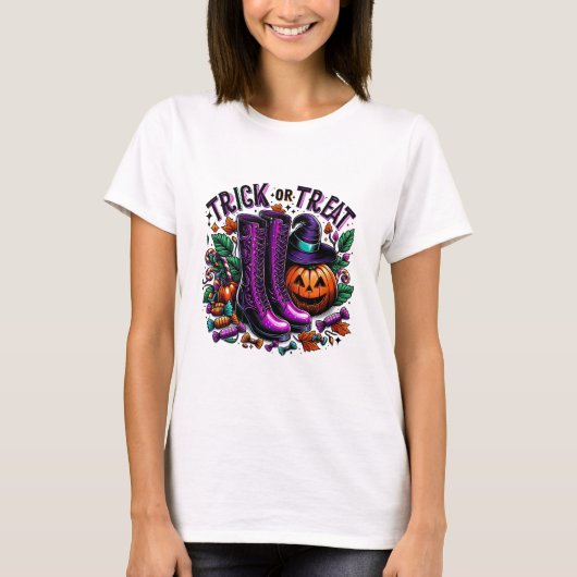 Trick oder Treat Funny T-Shirt (Vorderseite)