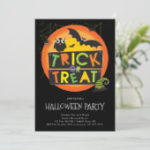 Trick oder Treat Gala Halloween Einladung (Stehend Vorderseite)