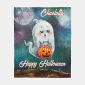 Trick oder Treat, Geister sind süß glücklich Hallo Fleecedecke (Vorderseite)