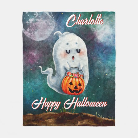 Trick oder Treat, Geister sind süß glücklich Hallo Fleecedecke (Vorderseite)