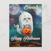 Trick oder Treat, Geister sind süß glücklich Hallo Postkarte (Vorderseite)