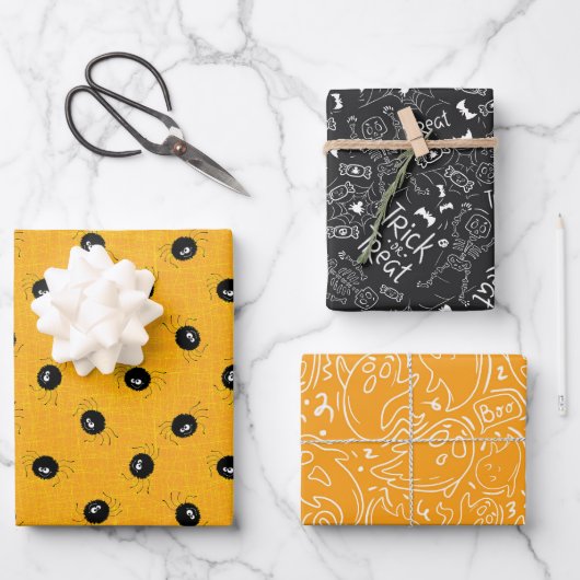 Trick oder Treat Geschenkpapier Set (Vorderseite)