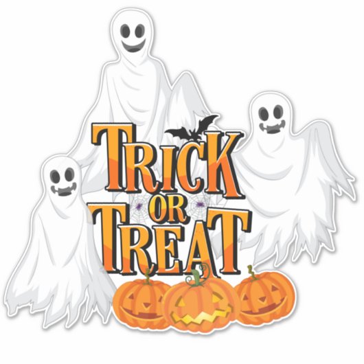 Trick oder Treat Ghost Aufkleber (Vorderseite)