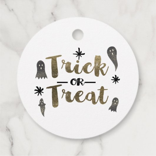 Trick oder Treat Ghost Chic Halloween-Party Bevorz Geschenkanhänger (Rückseite)