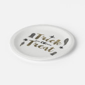 Trick oder Treat Ghost Chic Modernes Halloween-Par Pappteller (Schrägansicht)