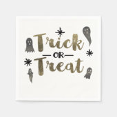 Trick oder Treat Ghost Chic Modernes Halloween-Par Serviette (Vorderseite)