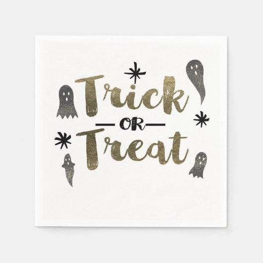 Trick oder Treat Ghost Chic Modernes Halloween-Par Serviette (Vorderseite)