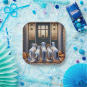 Trick oder Treat Ghost Dogs Pappteller (Party)