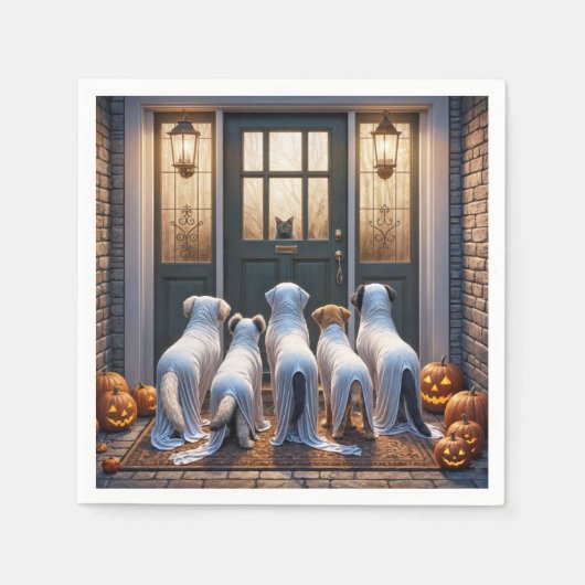 Trick oder Treat Ghost Dogs Serviette (Vorderseite)