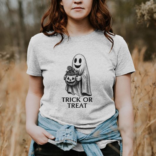 Trick oder Treat Ghost - Halloween Candy Bucket T-Shirt