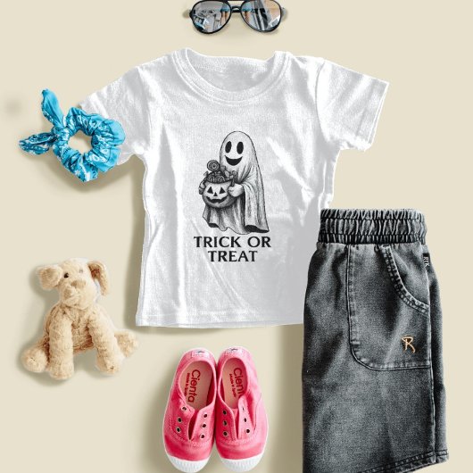 Trick oder Treat Ghost - Halloween Candy Bucket T-Shirt